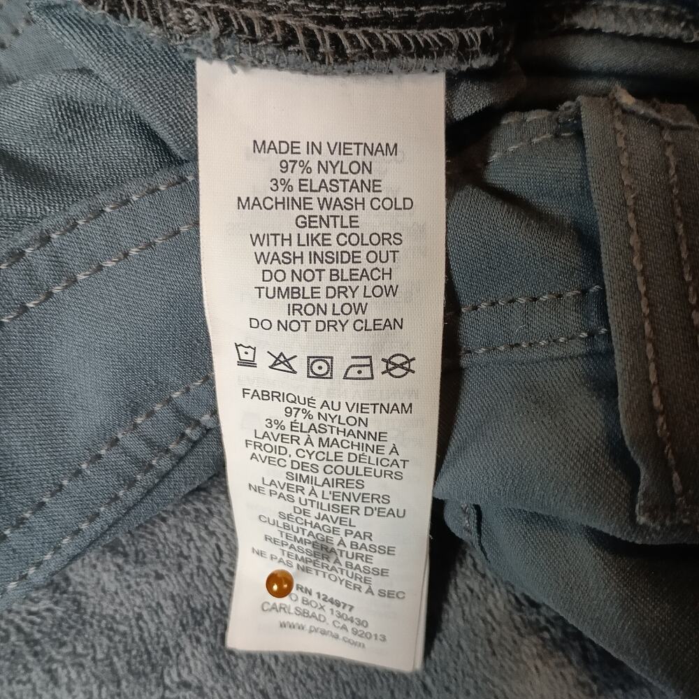 PrAna Pants Men Size 40 Gray Brion Slim Fit Hiking Outdoor UPF 50+ - Picture 8 of 9